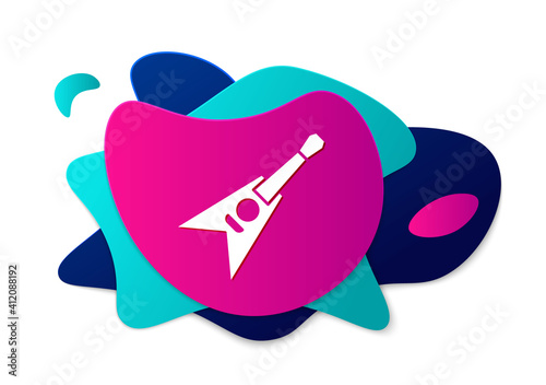 Color Electric bass guitar icon isolated on white background. Abstract banner with liquid shapes. Vector.