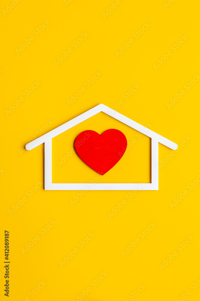 House shape with heart. Love family concept