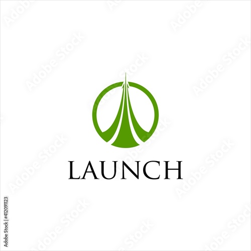 Launch Pad Logo Design.Startup Management or Road Solution Vector