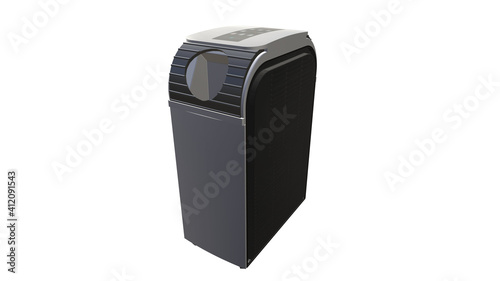 Portable air conditioner rendered in 3D.
The air conditioner is an incredibly useful device in any home, especially one with both heating and cooling function.  photo