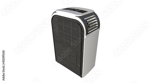 Portable air conditioner rendered in 3D.
The air conditioner is an incredibly useful device in any home, especially one with both heating and cooling function.  photo