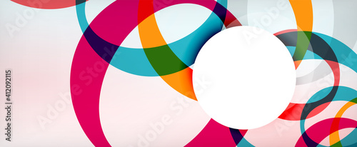 Ring geometric shapes, o letter repetition wallpaper. Abstract background for business or technology presentations, internet posters or web brochure covers