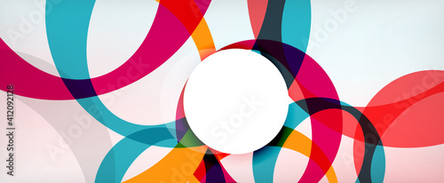 Ring geometric shapes, o letter repetition wallpaper. Abstract background for business or technology presentations, internet posters or web brochure covers