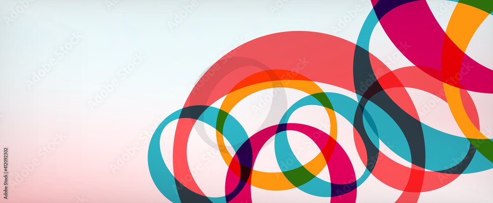 Ring geometric shapes, o letter repetition wallpaper. Abstract background for business or technology presentations, internet posters or web brochure covers