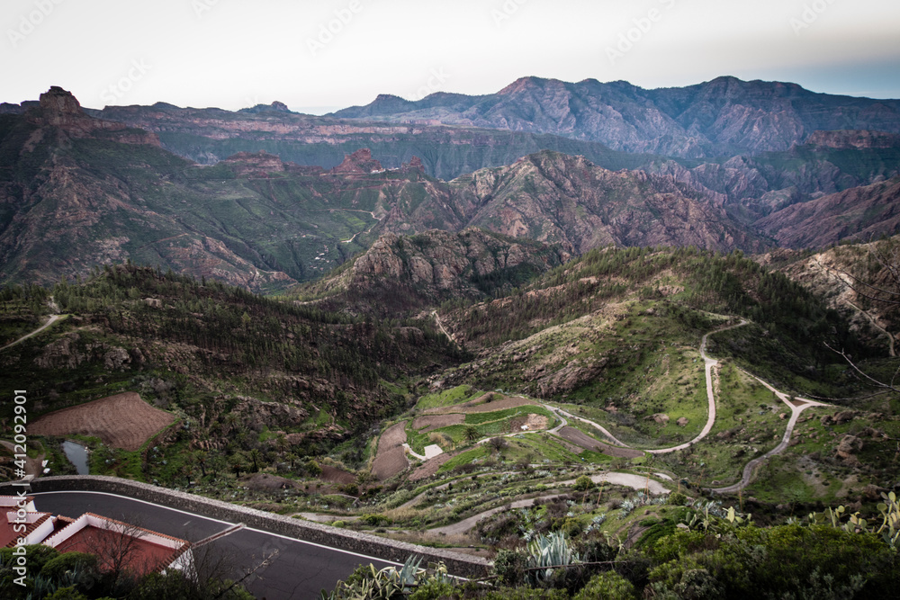 View on the Gran Canaria Mountains from Artenara village View on the Gran Canaria Mountains from Artenara village