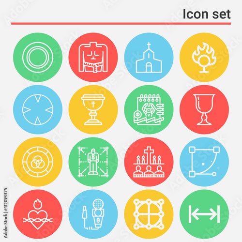 16 pack of radius  lineal web icons set