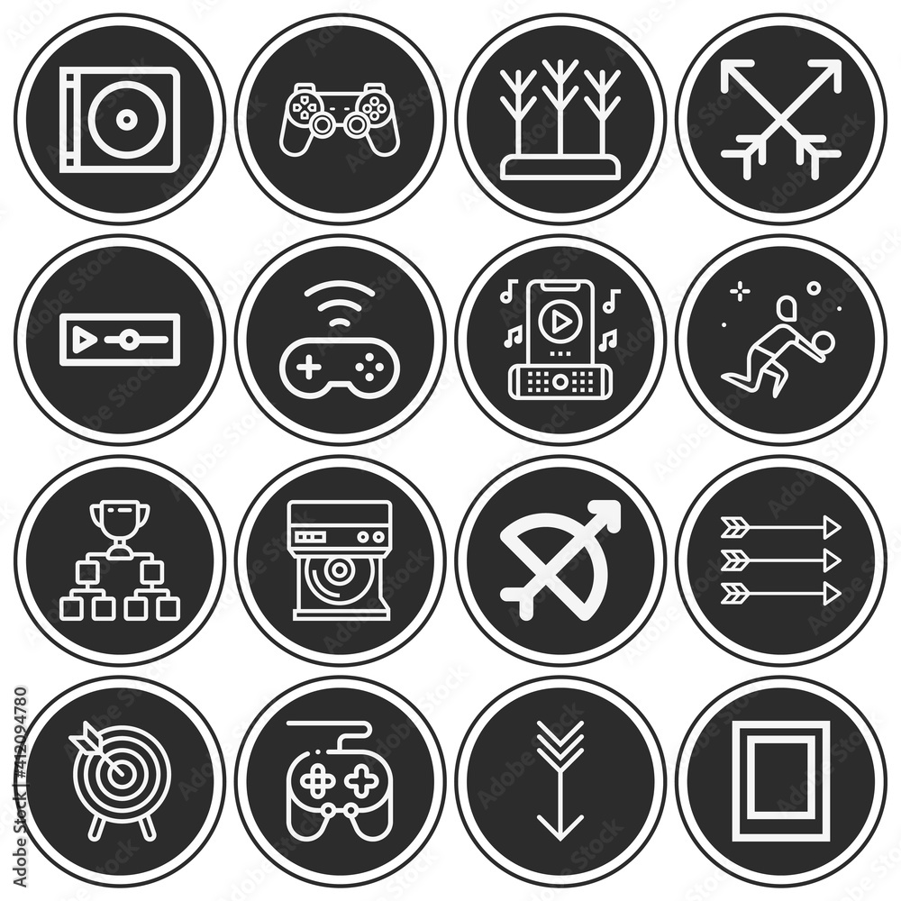 16 pack of plays  lineal web icons set