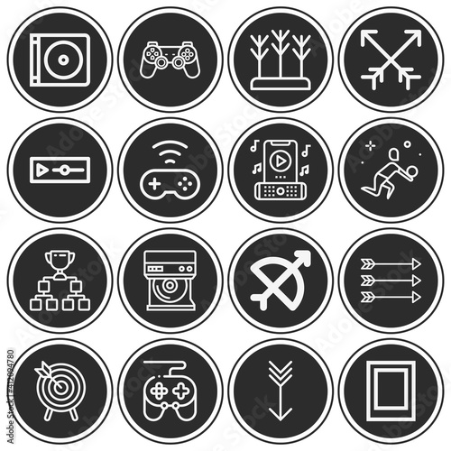 16 pack of plays  lineal web icons set