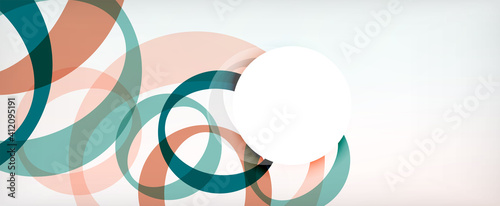 Ring geometric shapes, o letter repetition wallpaper. Abstract background for business or technology presentations, internet posters or web brochure covers