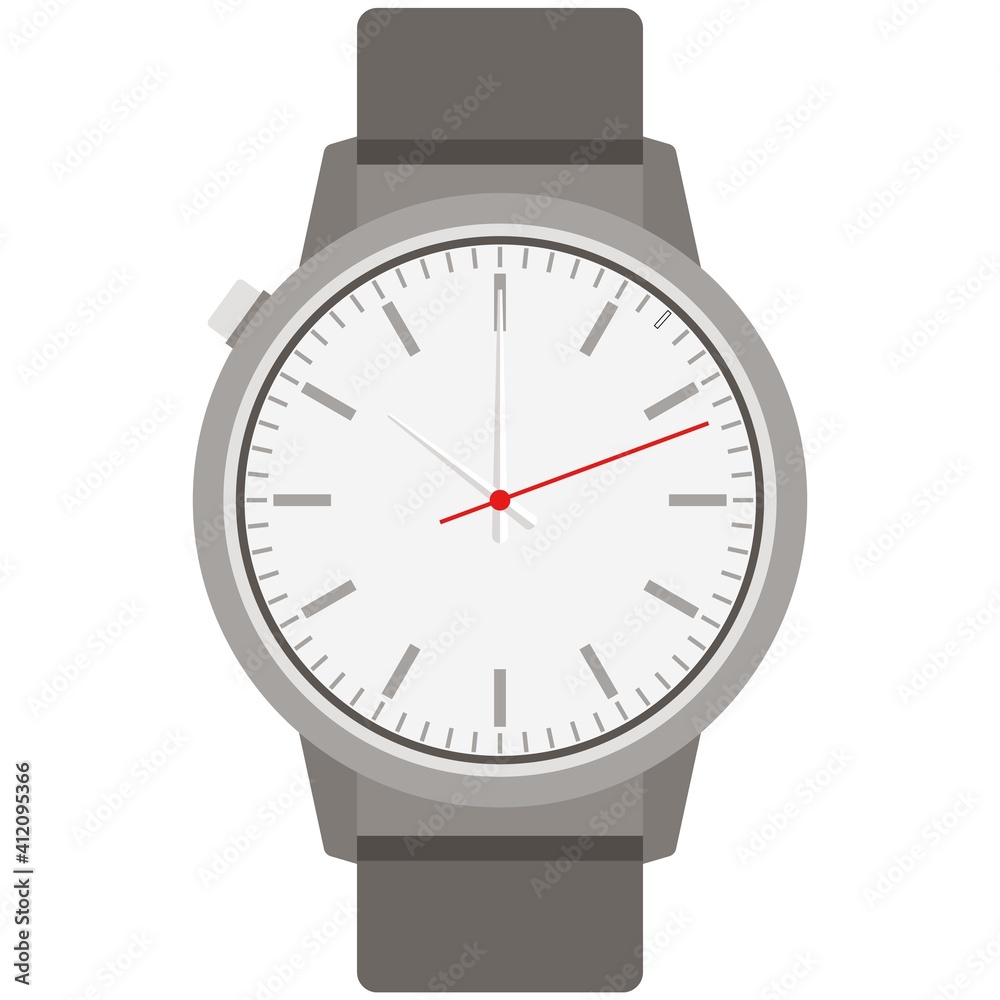 Wristwatch accessory for time measurement isolated vector Wristwatch accessory for time measurement isolated vector