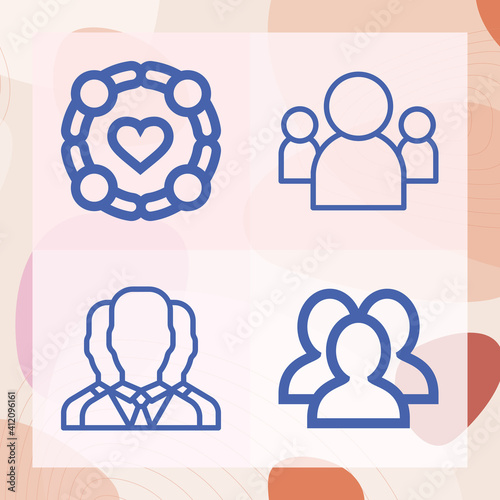Simple set of ethnicity related lineal icons