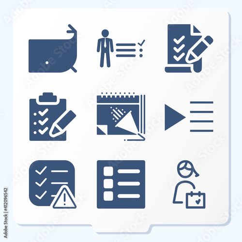Simple set of 9 icons related to endangered