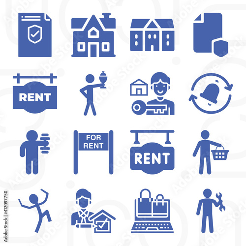 16 pack of lease  filled web icons set
