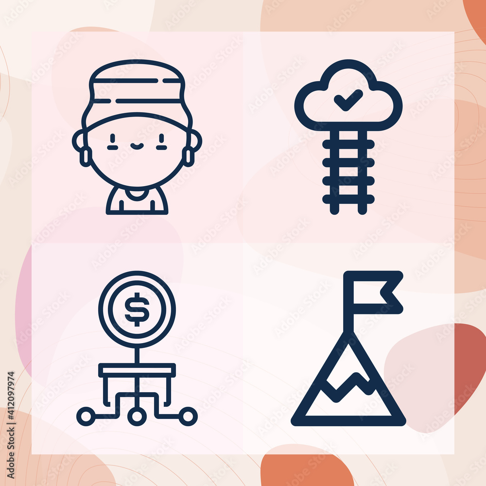 Simple set of coup related lineal icons Simple set of coup related lineal icons