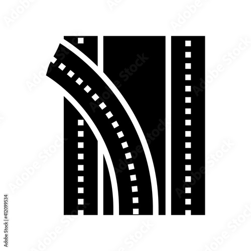 road multilevel interchange glyph icon vector. road multilevel interchange sign. isolated contour symbol black illustration