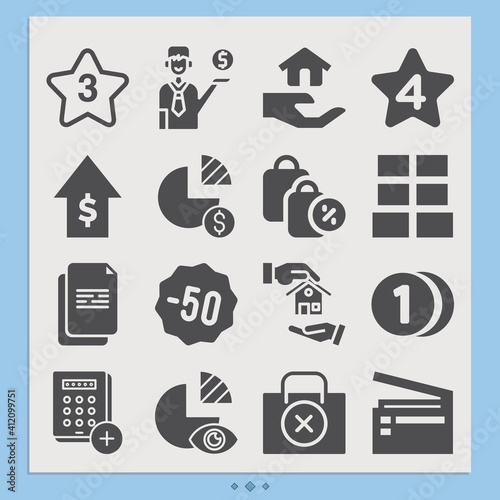 Simple set of copies related filled icons.