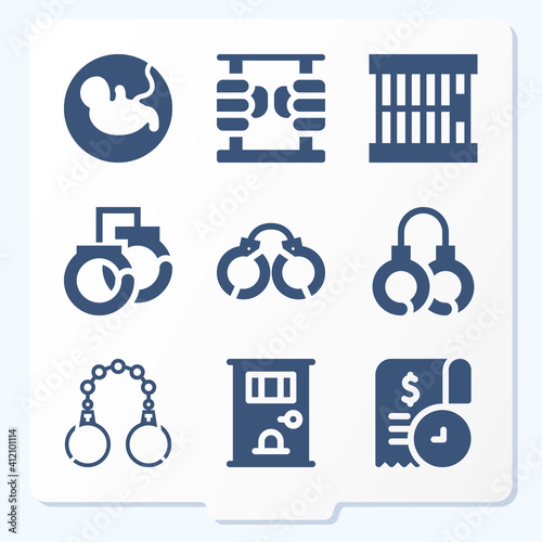 Simple set of 9 icons related to awaiting