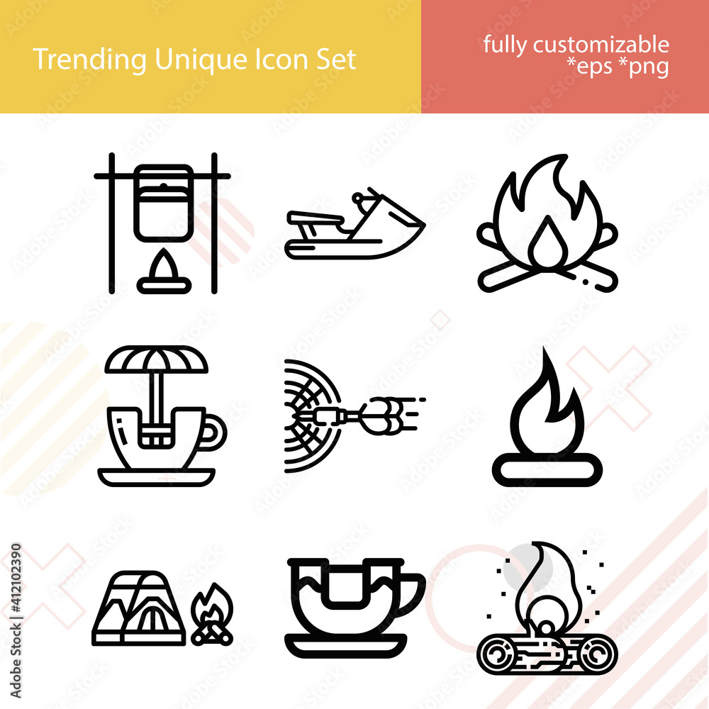 Simple set of free time related lineal icons. Stock Vector | Adobe Stock