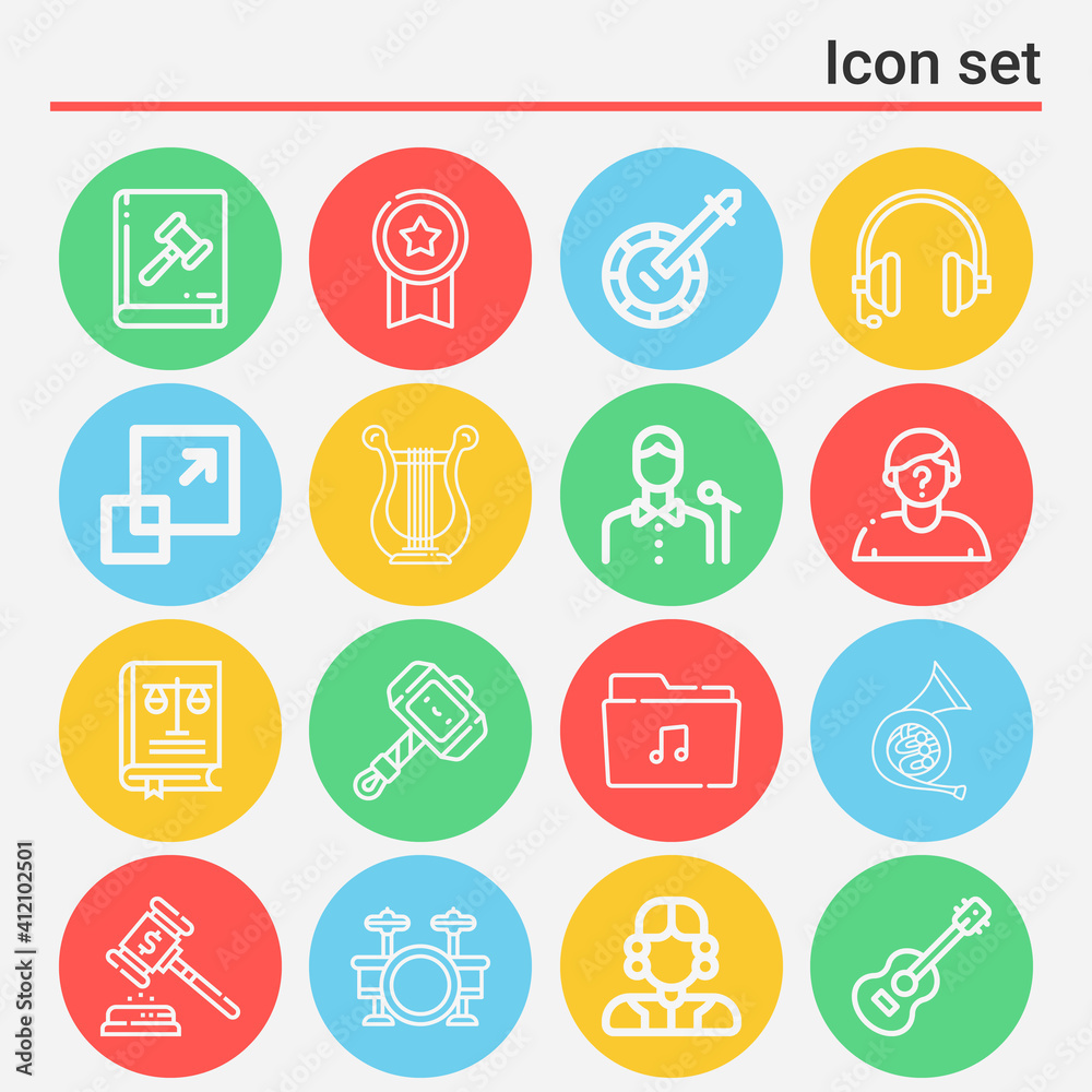 16 pack of punishment  lineal web icons set