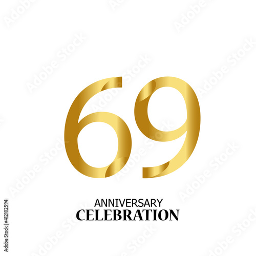 69 YEARS ANNIVERSARY CELEBRATION VECTOR TEMPLATE DESIGN ILLUSTRATION