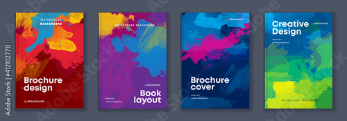 Watercolor A4 booklet colourful cover bundle set