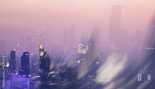 Photography Abstract Double Exposure Modern City.