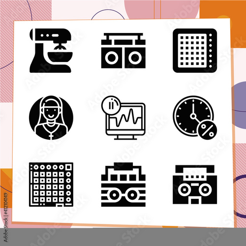 Simple set of 9 icons related to limited