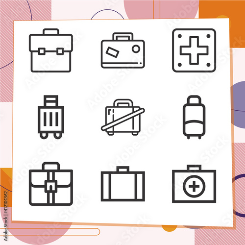 Simple set of 9 icons related to 1st