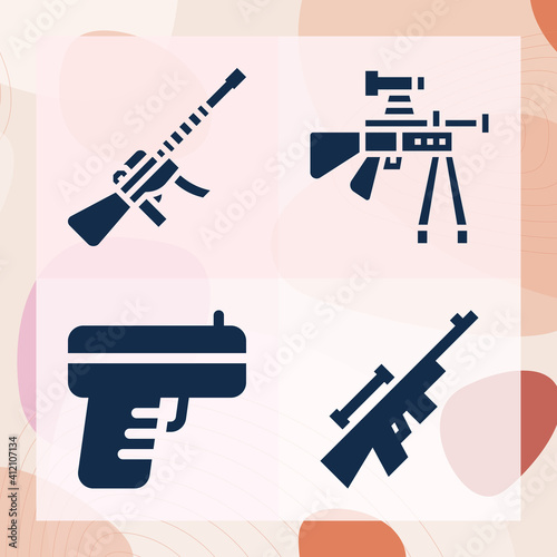 Simple set of pistols related filled icons