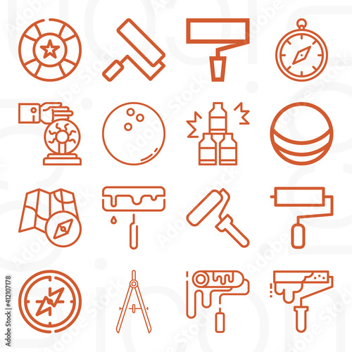 16 pack of bearings  lineal web icons set