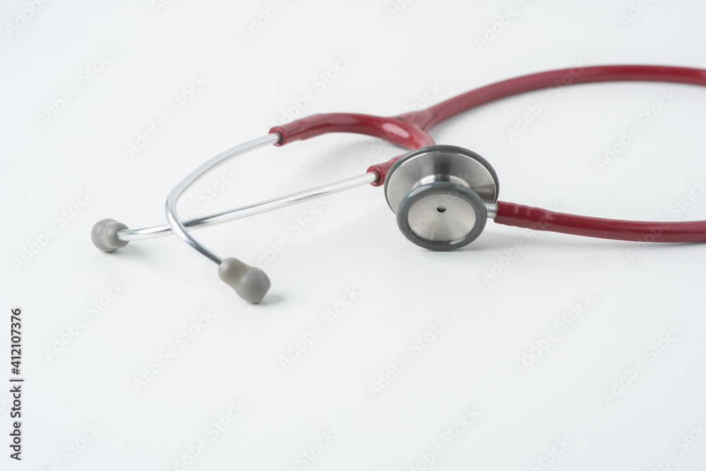 Gray Stethoscope isolated on white background. Gray Stethoscope isolated on white background.
