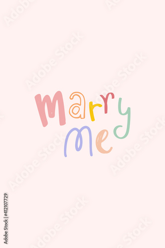 Marry me message vector typography doodle font © Rawpixel.com
