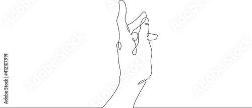 Wrist. Palm gesture. Different position of the fingers. Sign and symbol of gestures. One continuous drawing line  logo single hand drawn art doodle isolated minimal illustration.