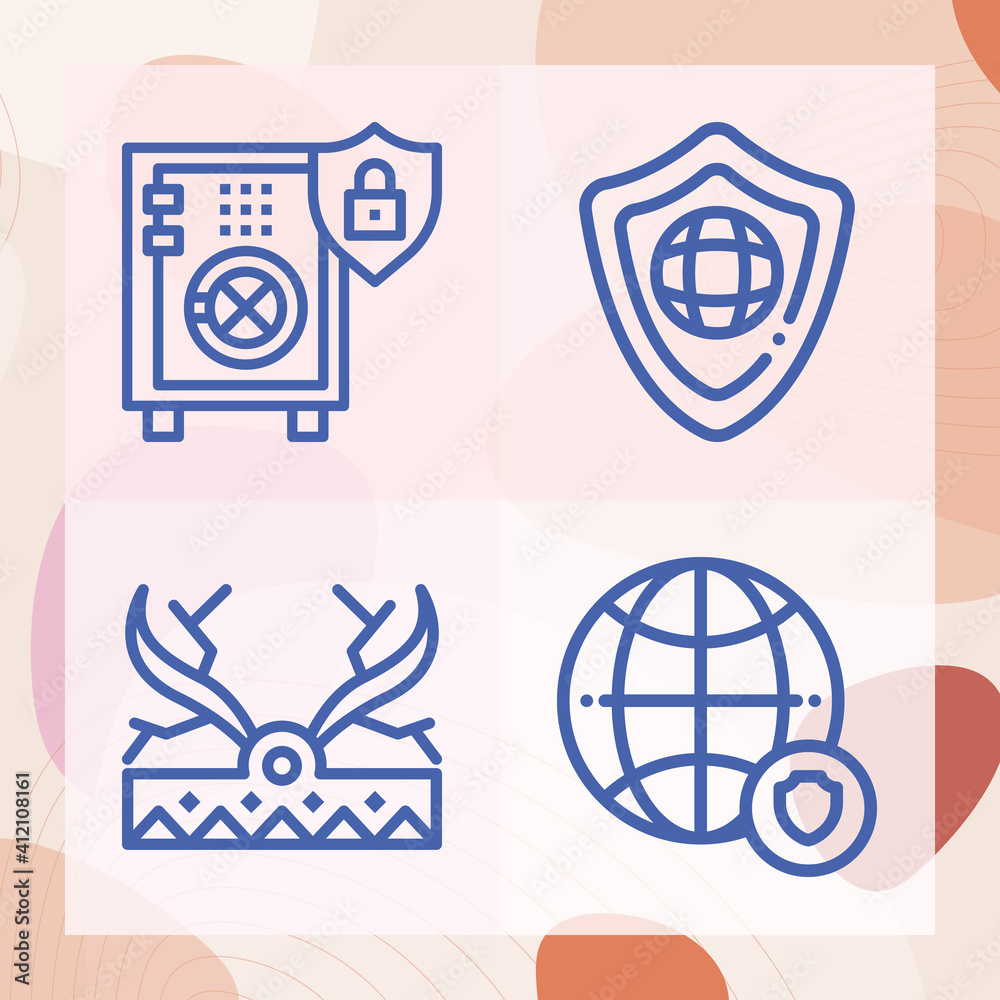 Simple set of barred related lineal icons Simple set of barred related lineal icons