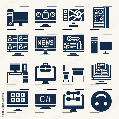 Simple set of upper side related filled icons.