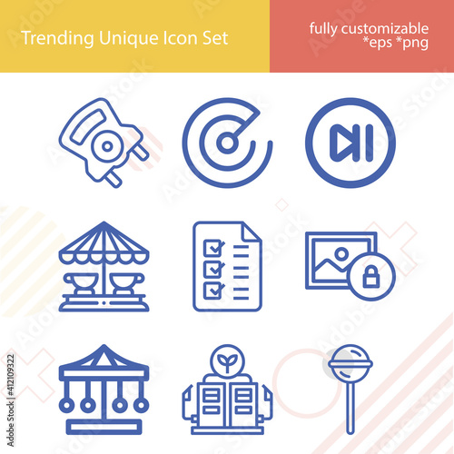 Simple set of control related lineal icons.