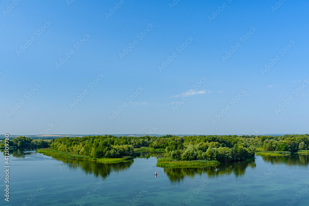 Obraz premium View on the river Dnieper on summer