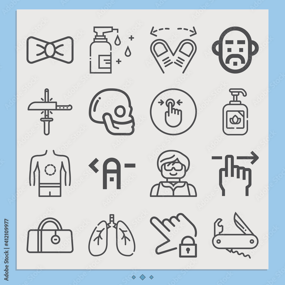 Simple set of arm related lineal icons. Simple set of arm related lineal icons.