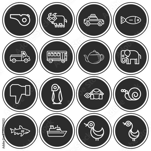 16 pack of experiencing  lineal web icons set