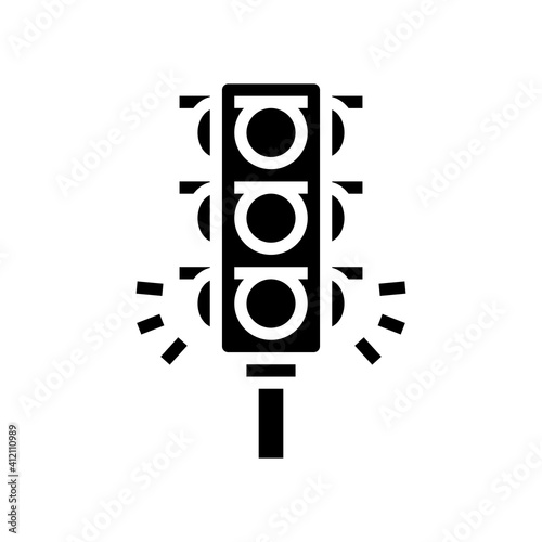 traffic light glyph icon vector. traffic light sign. isolated contour symbol black illustration