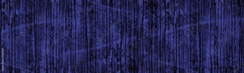 Obraz premium Neon purple painted old concrete wall wide texture. Dark gloomy grunge panoramic background