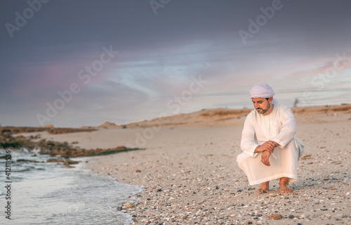 emirati man on the beach in UAE