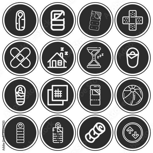 16 pack of body process  lineal web icons set