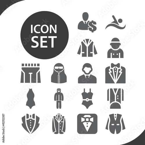 Simple set of three piece related filled icons.