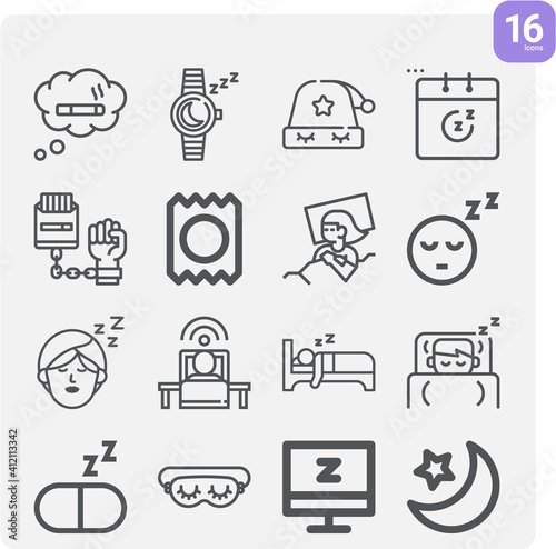 Simple set of physiological state related lineal icons.