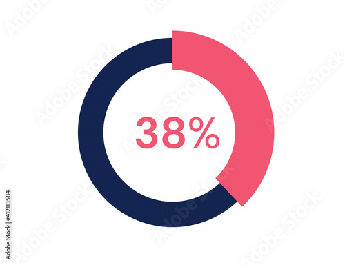 38% circle diagrams Infographics vector, 38 Percentage ready to use for web design