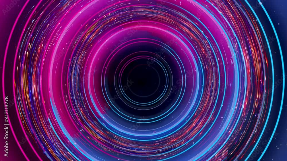 Dark night abstraction, neon circle. Night lights, red and blue neon lights. Dark night abstraction, neon circle. Night lights, red and blue neon lights.