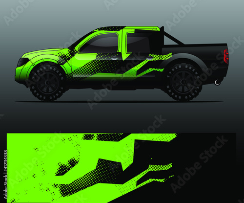 Truck decal graphic wrap vector, abstract background