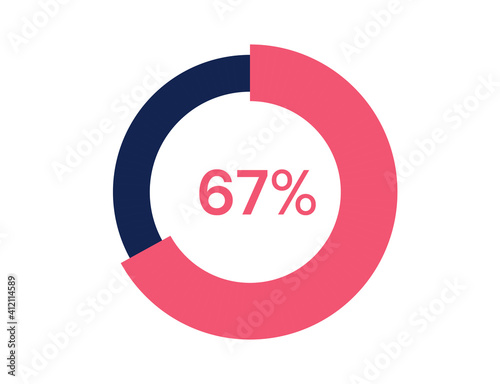 67% circle diagrams Infographics vector, 67 Percentage ready to use for web design