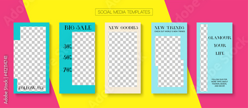 Social Stories Cool Vector Layout.